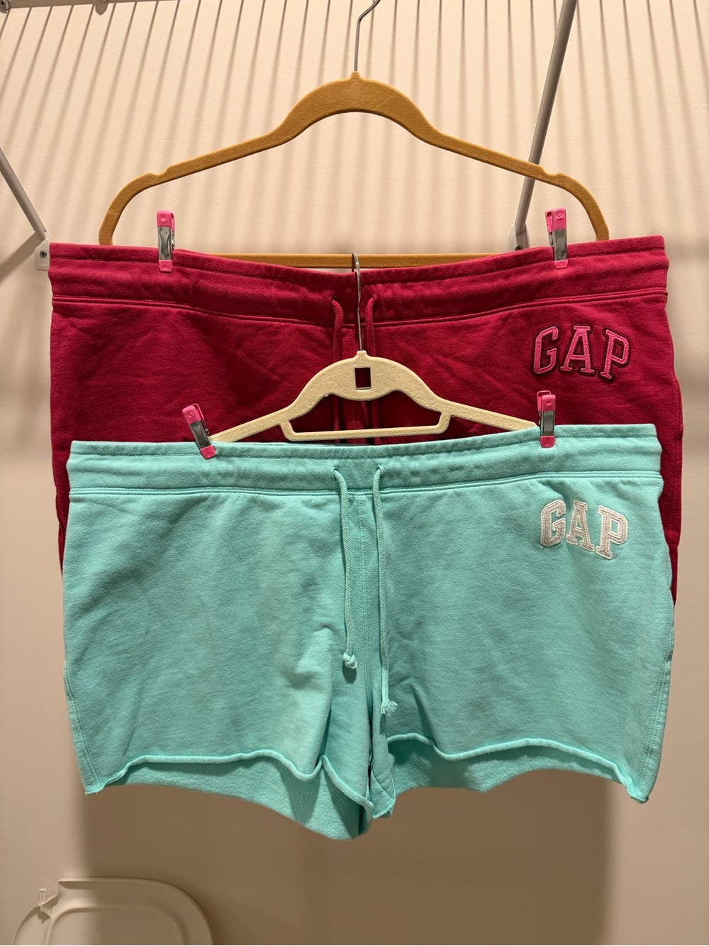 GAP Mint Green & Burgundy Athletic Shorts Duo